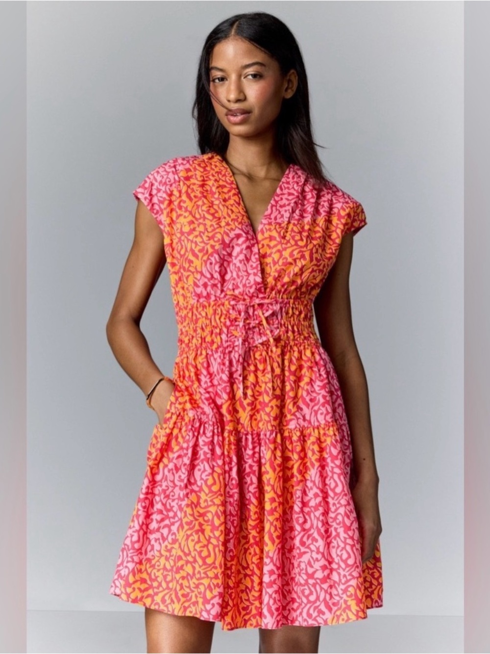 Derek Lam 10 Crosby Tora Dress Cotton Smocked Sz 6 New